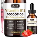 Vitamin B12 Liquid Drops Sublingual 10000 mcg, Triple B-12 Complex Supplement, Methyl & Methylcobalamin Blend för kvinnor och män, humör & energi Booster, Methylated B 12 för Metabolism & Health Support