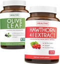 Bundle of Olive Leaf Extract & Hawthorn Berry Extarct - Healthy Herbs Bundle - Olive Leaf Extract med 20% Oleuropein & Hawthorn Berry 4:1 Extract - Koncentrerad från 2660mg Fresh Berries (120 Caps)