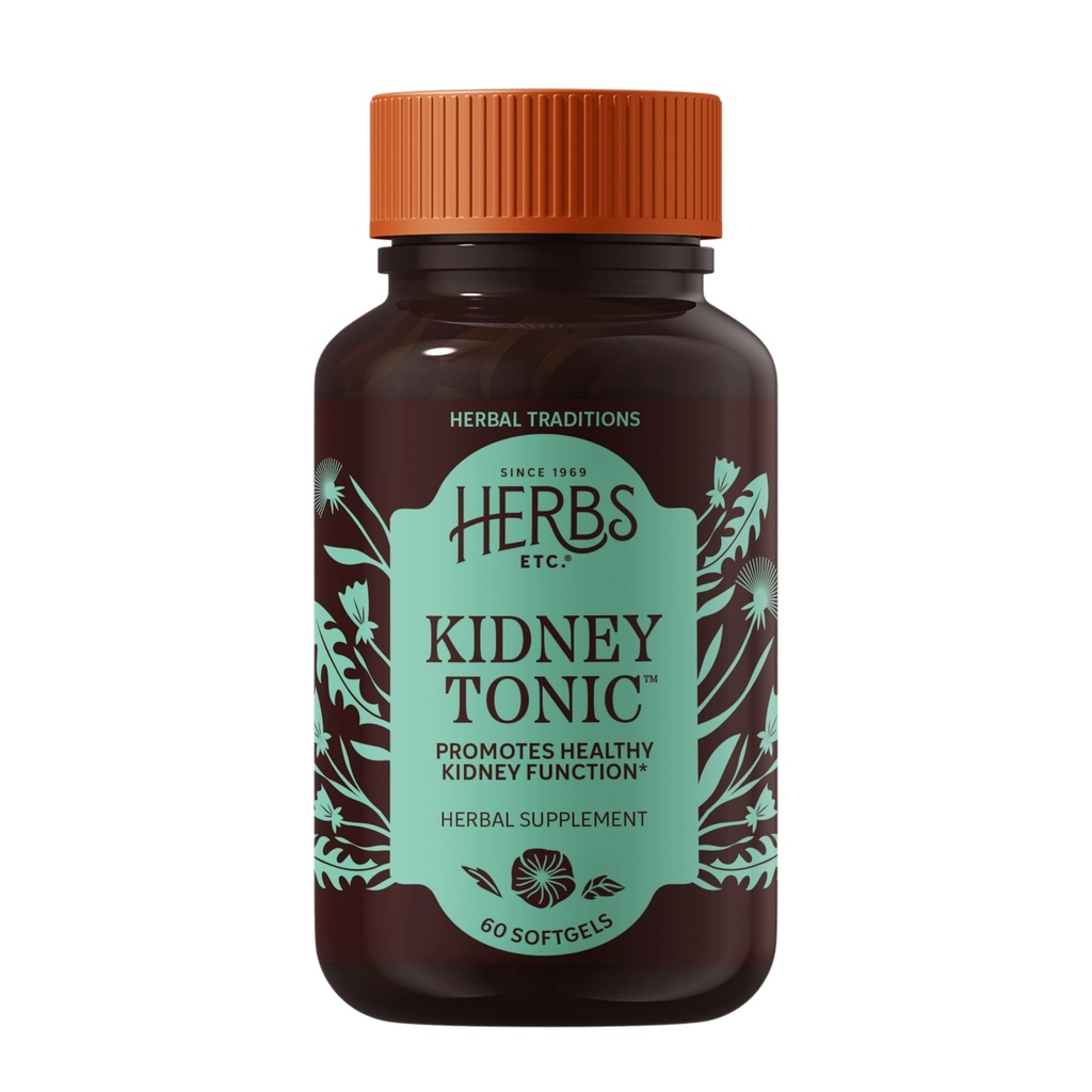 Örter, Etc. Kidney Tonic Softgels - Funktion Supplement - Naturligt med Dandelion, Saw Palmetto & Parsley - 60 Softgels (60 portioner)