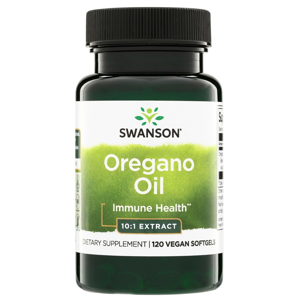 Swanson Oregano Oil 10:1 Extract-Natural Supplement främjar Digestive Health-Respiratory & Urinary Tract Health Support (120 Softgels, 150mg Varje)
