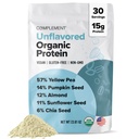 Komplettera organisk osmakad Vegan Protein Powder (30 portioner) Low Carb, Low Calorie, Sugar Free, Soy Free, Non-GMO, Gluten Free, Non Dairy- Yellow Pea, Pumpkin Seed-15g Plant Based Protein Powder