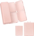 FYY 2 Pcs Daily Pill Organizer, 7 Compartments Portable Pill Case Travel Pill Organizer, [Folding Design] Pill Box för väska ficka för att hålla vitaminer,Cod Liver Oil, Tillskott och Medication-Pink