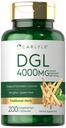 Carlyle DGL Deglycyrrhizinated Licorice Capsules | 200 greve | 4000mg | Vegetarisk, icke-GMO & Gluten fri tillägg