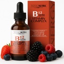 Extra styrka flytande B12 Vitamin Drops- Vitaminer B12, B6, B3- Vegan och icke GMO- Instant Energy, Focus & Metabolism Support med grönt te, karnitin & Ginkgo Biloba- Alternativ till B Complex Capsule