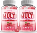 Sugar-Free Womens Multivitamin Gummies - Hög Absorption Multivitamin för kvinnor Gummy med Omega-3, Astaxanthin, Calcium, Järn, Vitamin A, C, D3, K2, E, B6, B12 - Stöder hud, hår, energi, Immune