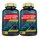 2 Förpackningar med 60caps Testosteron Supplements Booster för Män, Likvärdigt till 10000mg - Naturlig Uthållighet, Uthållighet & Styrka Supplement - Muskelbyggande Tillväxt, Ökad Prestanda, Energi