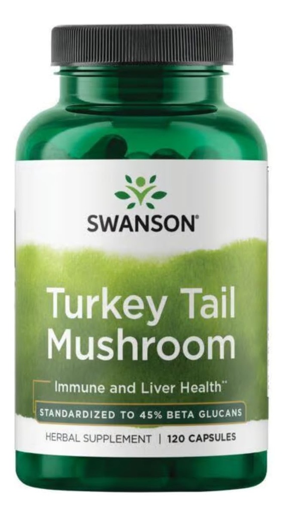 Swanson Turkiet Tail Mushroom - Herbal Supplement främja immunsystem och cellulär hälsa - naturlig formel främjar leverfunktion och försvar - (120 kapslar, 500 mg)
