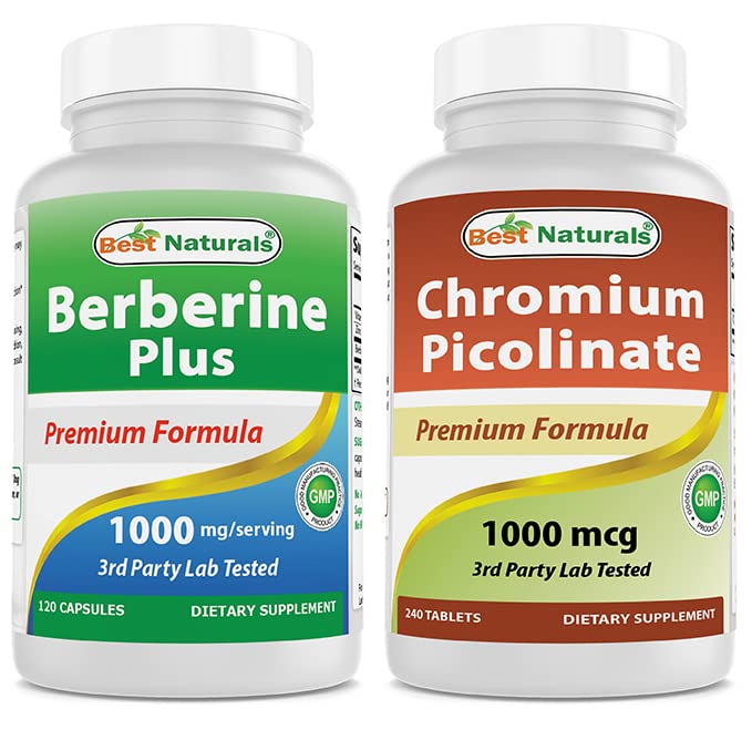 Bästa naturliga Berberine Plus 1000mg & Chromium Picolinate 1000mcg