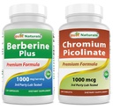 Bästa naturliga Berberine Plus 1000mg & Chromium Picolinate 1000mcg