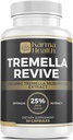 Tremella Mushroom Powder Capsules - Komprimerad White Snow Fungus Mushroom Powder Supplement - 25% Beta Glucan Innehåll, Vegan & GMO Free. Snow Fungus Organic Supplement