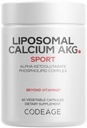 Codeage Liposomal Calcium AKG Supplement - Calcium Alpha-Ketoglutarate - 2-månaders leverans - Liposomal Delivery - 1 kapsel per portion - Non-GMO, Gluten-Free - 60 kapslar