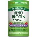 Naturens Sanning Biotin 5000mcg | 78 Snabbupplösta tabletter | Naturbär smak | Vegan, icke-GMO, Glutenfri