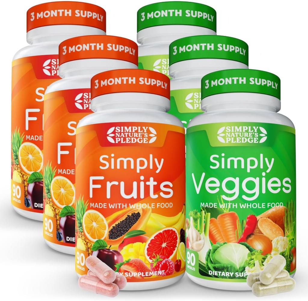 Enkelt naturens löfte - packad med 42 olika frukter och grönsaker - 3 månaders leverans - tillverkad med hela matsuperfoods - med Aloe Vera - 100% Soy Free - 540 kapslar
