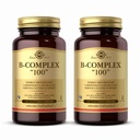 Solgar B-Complex 100" - 100 Vegetabiliska kapslar, paket med 2 - Energi Metabolism, Nervous System Support - Non-GMO, Vegan, Gluten Free - 200 Total Servings