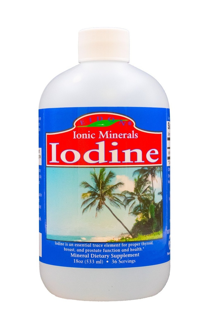 Eidon Ionic Minerals kaliumjodidtillskott - flytande joddroppar, stöder energinivåer och sköldkörtelhälsa, biotillgänglig, inga tillsatser eller konserveringsmedel - kaliumjodiddroppar, 18 oz