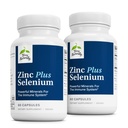 Terry Naturally Zinc Plus Selen - Immune & Respiratory Health Supplement - Mineral Supplement med Zinc Bisglycinate Chelate - Formel med Selenium för cellulärt hälsostöd - 60 kapslar