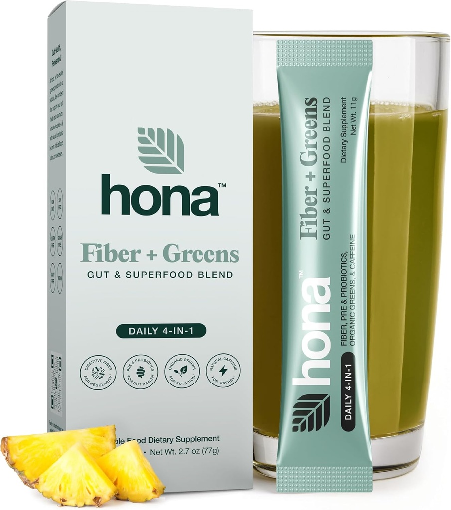 Gut & Superfood Blend, Greens Powder med prebiotika, Probiotika, Fiber & Natural Caffeine, Gluten Free, Sugar Free, Dairy Free, Vegan, Non GMO Greens Superfood Powder (7)