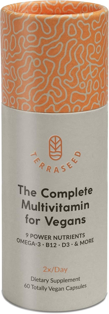 Komplett Vegan Multivitamin med järn, Omega 3, Vitamin D3, Folate, Zink, Vitamin B12, & More - 100% Sustainable Vegan Vitamins - Non-GMO, Gluten Free, Made in the USA (30 Day Supply)