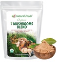 Z Natural Foods Organic 7 Sacred Mushrooms Blend - Mushroom Powder för immunhälsa - Lion's Mane, Cordyceps, Chaga, Red Reishi, Shiitake, Maitake & Turkey Tail Extract för kaffe, Smoothies, 1 lb