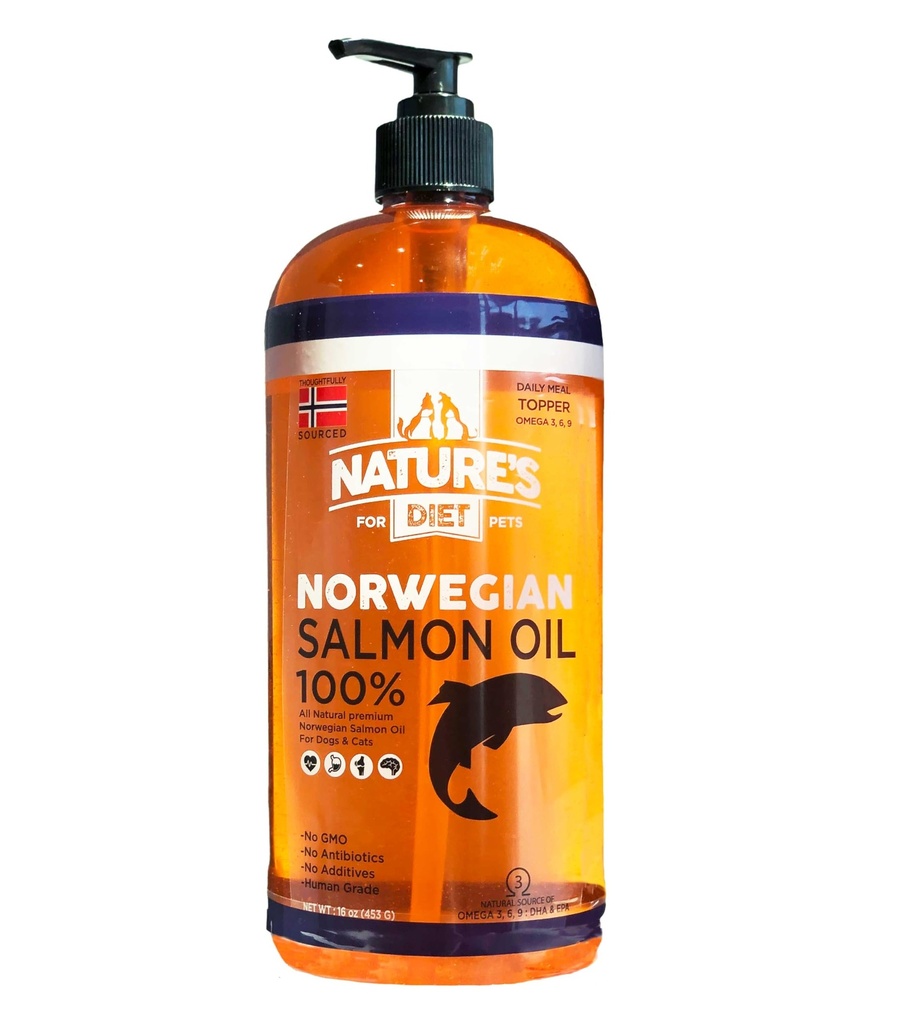 Naturens Diet Pet 32 oz norska laxolja hundar och katter - Naturligt stöd för gemensam funktion Immune Heart Health Appetite Skin & Coat Omega 3 6 9 Liquid Food Topper EPA DHA fettsyror