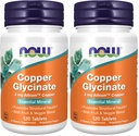 NOW Supplements, Copper Glycinate med 3mg Albion Copper, främjar strukturell hälsa *, 120 tabletter, Light Gray, Tan (Pack of 2)