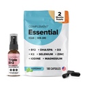 Komplettera Essential Vegan Multivitamin & Triple B12 Spray Bundle - Omfattande näringsstöd för växtbaserade dieter