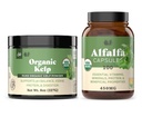 Organic Kelp Powder 8oz & Pure Alfalfa Leaf 100 kapslar Bundle