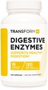 TransformHQ Digestive Enzymes Supplement (120 kapslar) - 16 Enzymer, Stöd Hälsosam Digestion