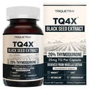 20% Thymoquinone Black Seed Oil Extract Capsules - TQ-Advanced 4X®: Potent Thymoquinone Concentration Tillgänglig - 60:1 Koncentrat från Nigella Sativa, Raw Form, Vegan, Glass Bottle (60 kapslar)
