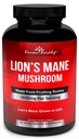 Organiska Lions Mane Mushroom kapslar - 1800mg starkaste Lion Mane Mushroom Supplement - Non-GMO Lions Mane Extract Powder - Nootropic Brain Supplement - Brain & Immune Support - 90 Vegetariska Caps