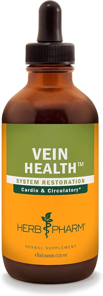 Herb Pharm Vein Health Liquid Herbal Formel för kardiovaskulär och cirkulationssystem Support - 4 Ounce