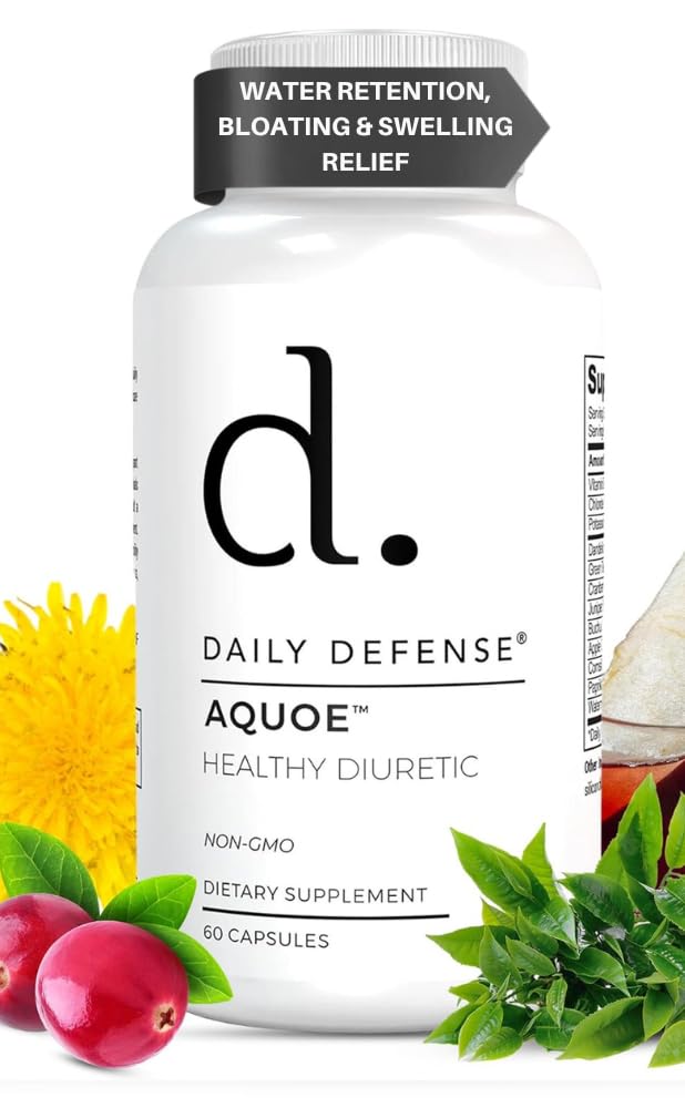 Diuretic Pills - Cranberry Pills med grönt te, Dandelion, Apple Cider Vinegar & More - AQUOE Water Away Pills för Bloating & Fitness - Vattenpiller av dagligt försvar, 60 kapslar