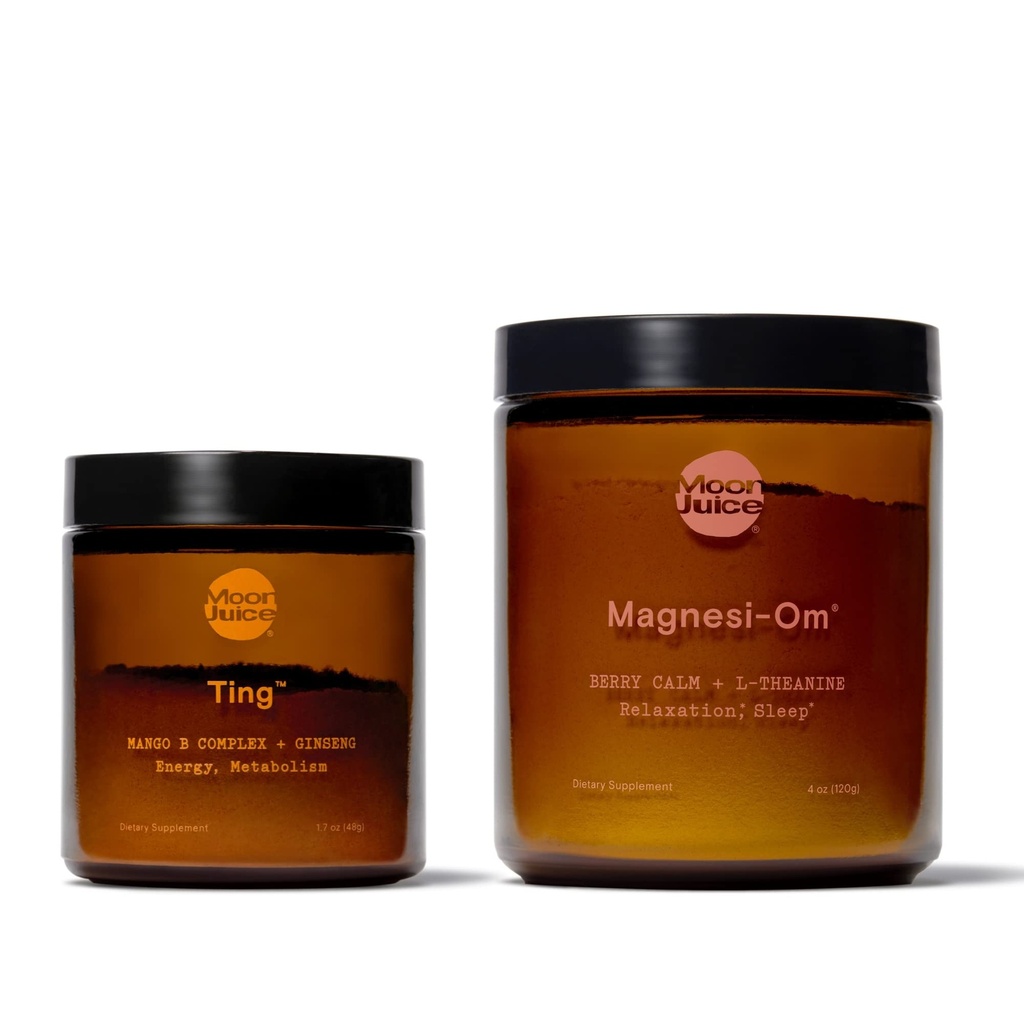 Ting & Magnesi-Om av månjuice | Ting Vitamin B Complex & Ginseng för koffeinfri naturlig energi & Magnesi-Om Magnesiumpulver tillskott för avkoppling | Koffeinfri energi & djupavkoppling