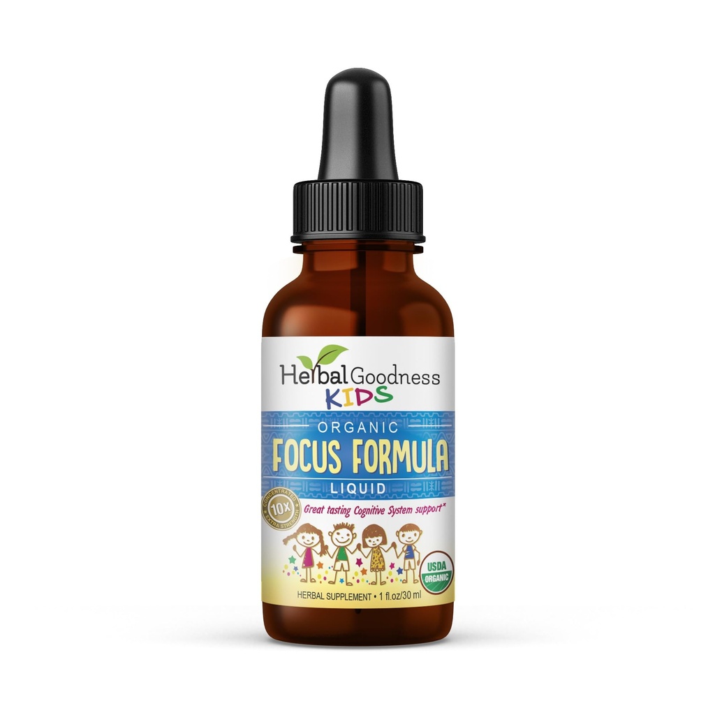 Fokus och uppmärksamhet kosttillskott 1oz - Fokus tillskott med Ashwagandha för barn och naturlig Moringa extrakt för en Serene och Genius Mind - Non-GMO Focus Vitamins för barn - Gjord i USA