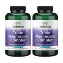 Swanson Triple Magnesium Komplex - Mineral Supplement - Naturligt stöd - Med Citrat, Oxide & Aspartate - (300 kapslar, 400mg Varje, 2 Pack)
