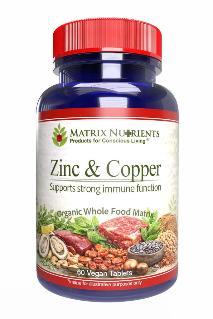 ZINC & Copper - LAB Testad för högsta renhet! Fast Absorption, 100% organiska naturliga ingredienser - Massiv immunstöd - Repair Heart & Body! - Vegan tabletter (60ct)