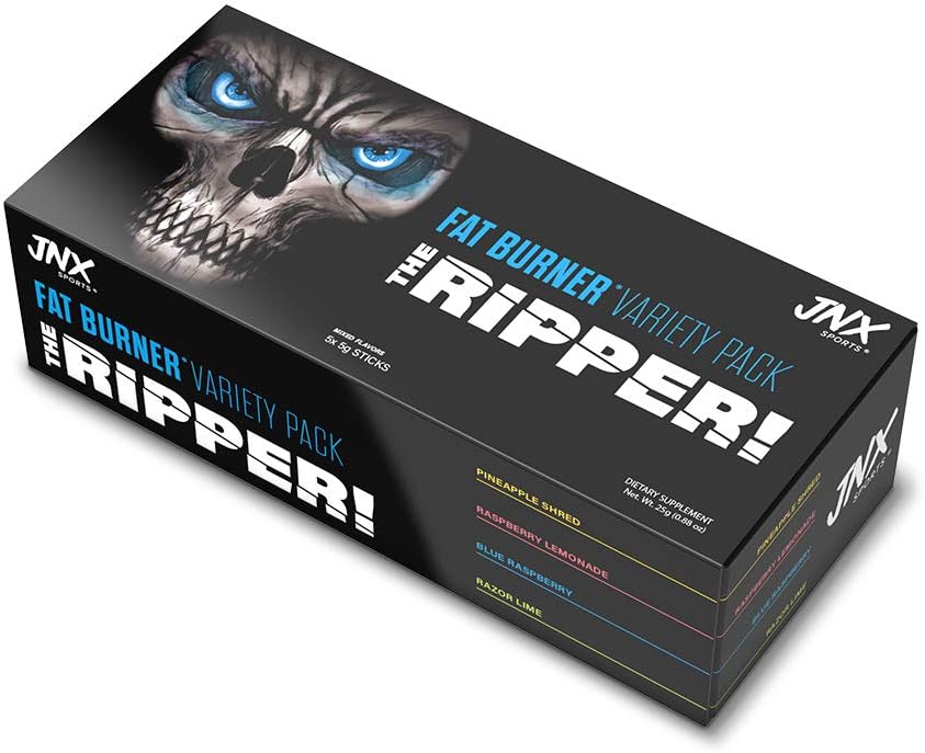JNX SPORTS The Ripper! Fat Burner - Sample Variety Pack 5 x 8g Sticks | Super Thermogenesis, Appetite Control & Extreme Energy for Men & Women