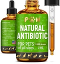 Hund Antibiotika för infektion, hosta, UTI, allergier, klåda | Naturliga antibiotika för katter att stödja hud, kappa och matsmältning | för alla raser och tider | 2 oz