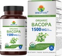 Brieofood Organic Bacopa 1500mg, 45 portioner, vegetariska, glutenfria, 90 vegetariska tabletter.