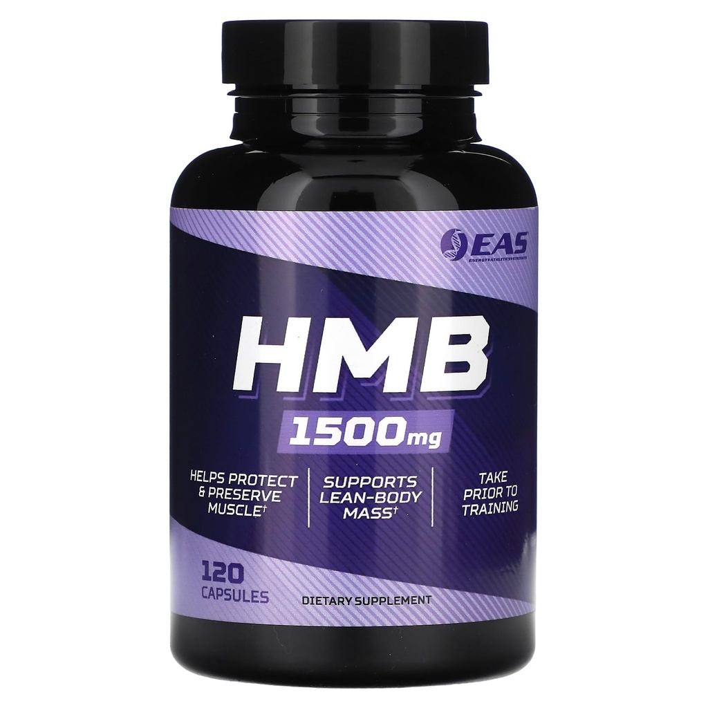 EAS HMB 1500mg | Kvalitet Beta-Hydroxy Beta-Methylbutyrate | Skydda och stödja Lean Muscle Mass | Förbättrad återhämtning och muskelreparation | 120 kapslar
