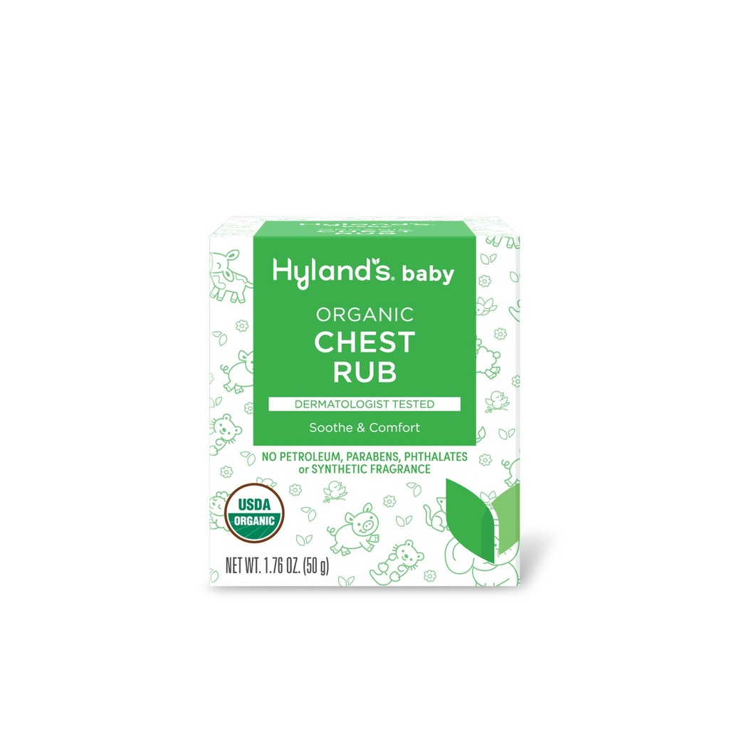 Hylands Baby Organic Chest Rub, Soothe och Comfort, med Organic Lavender, Peppermint och Chamomile Flower Oil, Säker och Gentle, Dermatologist Testad, 1,76 Oz, Spädbarn