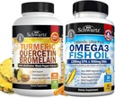 Gurkmeja Quercetin med Bromelain Supplement (1 månad Supply) Plus Triple Strength Omega 3 Fish Oil Softgels (1 månads Supply)