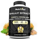Nutrivein Premium Pure Himalayan Shilajit för män och kvinnor - 1500 mg - 60 kapslar - Kraftfull Resin Extract Blended med Irish Sea Moss, Tongkat Ali, & Ashwagandha - Vitalitet, Clarity, & Performance