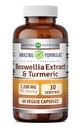 Fantastiska formler Boswellia Extract & Turmeric Supplement | 1200 Mg Per Servering | 60 Veggie Capsules | Non-GMO | Gluten Free | Made in USA |