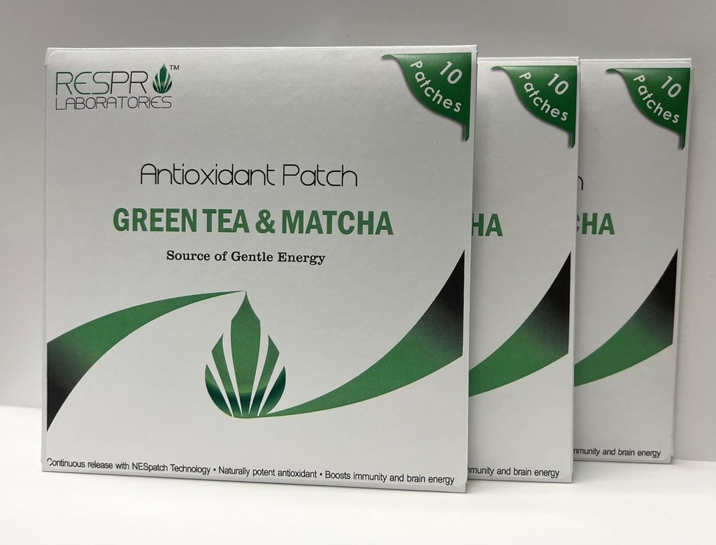 Respro Labs Natural Antioxidant Patch med grönt te (EGCG) & Matcha, kontinuerlig frisättning - 10 Patches