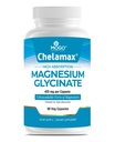Chelamax Magnesium Glycinate. Döda havet, 100% chelated Magnesium för sömnstöd, muskelkramper, benhälsa. Tillverkad i USA, 3rd Party Tested, Heavy Metal Free, Glicinato de Magnesio Capsules.