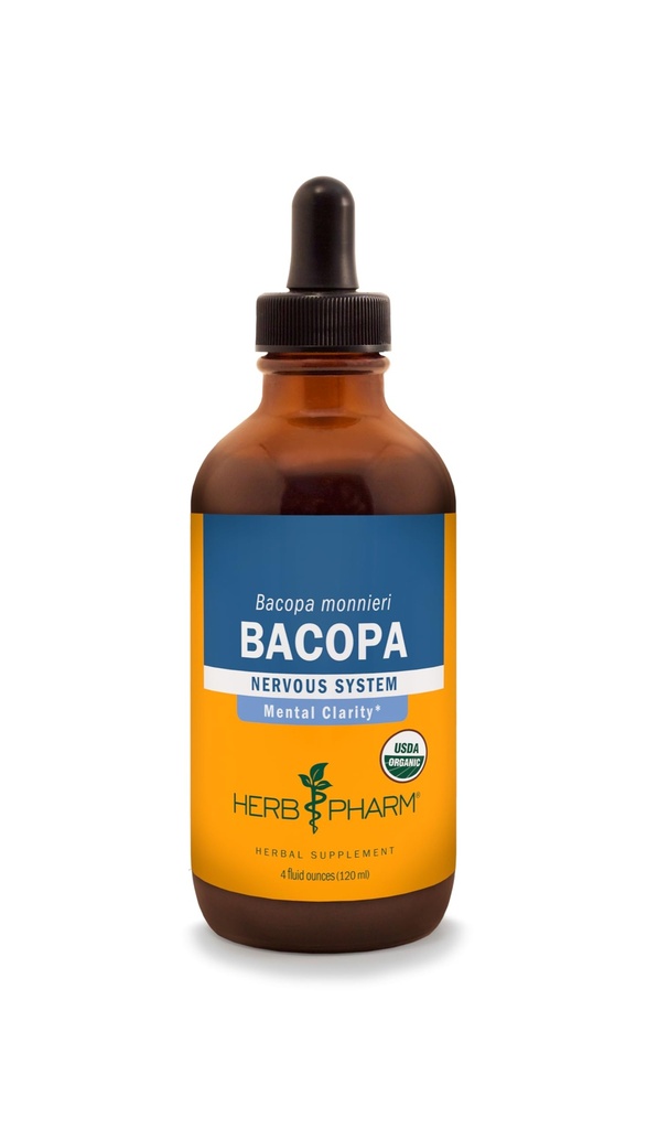 Herb Pharm Certified Organic Bacopa Liquid Extract för hjärnstöd - 4 Ounce