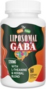 Liposomal GABA med L-Theanine Supplements 1200mg - High Absorption GABA Complex med Ashwagandha, Chamomile, Tart Cherry Herbal Supplements för män och kvinnor, 60 Softgels