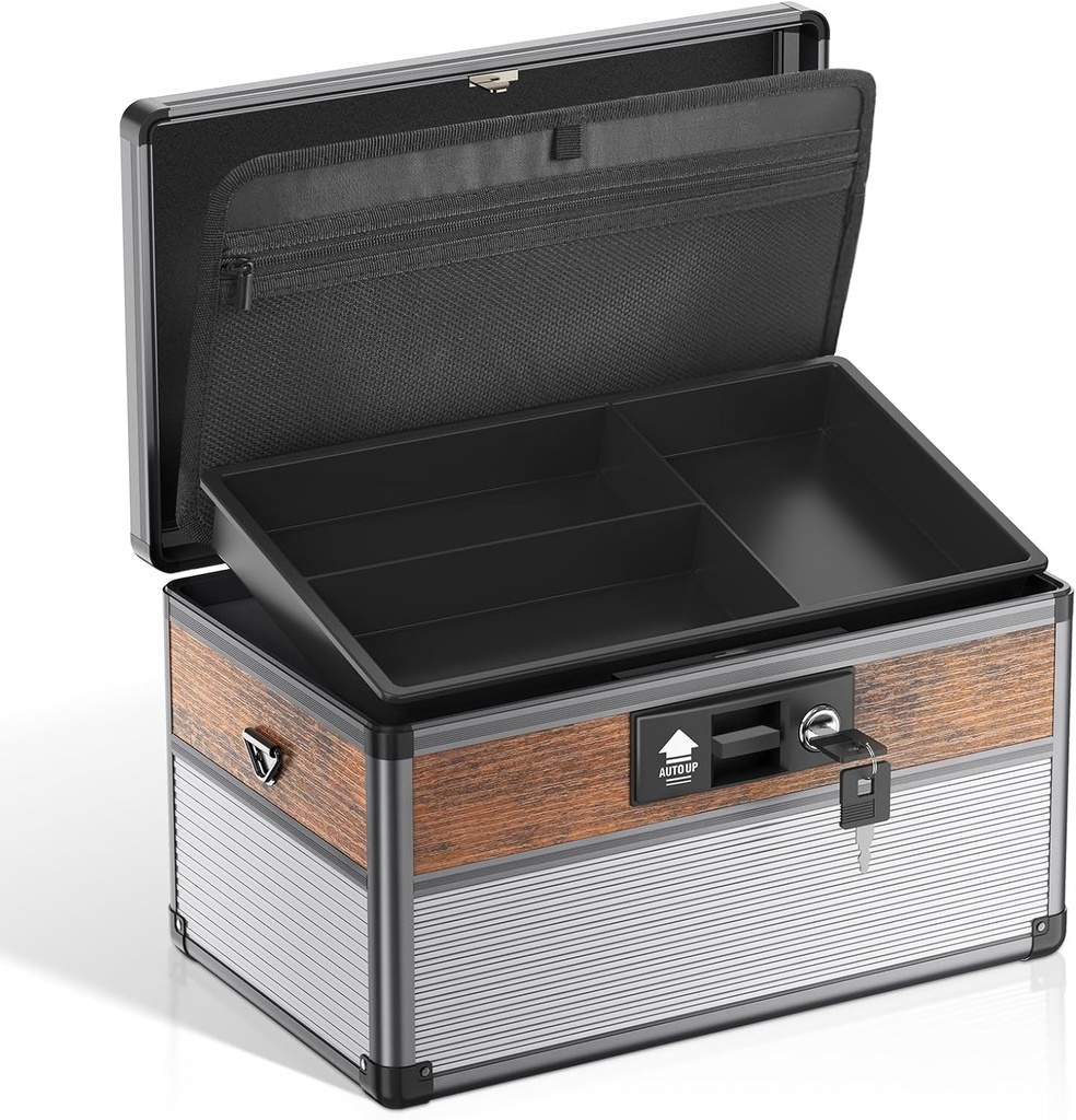 Glosen Medicin Lock Box, låsning av läkemedelslåda, säkerhetslåslås | Medium Black € 12 x 7,68 x 7,87 tum, första hjälpen Key Safe Box för medicinering