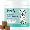 Pawfy Probiotics for Dogs | Stöder Digestive Health, Diarrhea för små, stora hundar | Förbättrar Gut Health | Anti Yeast Supplements | Hudhälsa säsongsallergier Support - 30 Chews (Bacon)